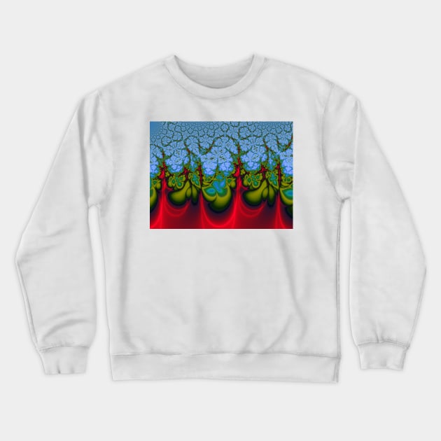 Red and Blue Fractal Patterns Crewneck Sweatshirt by pinkal